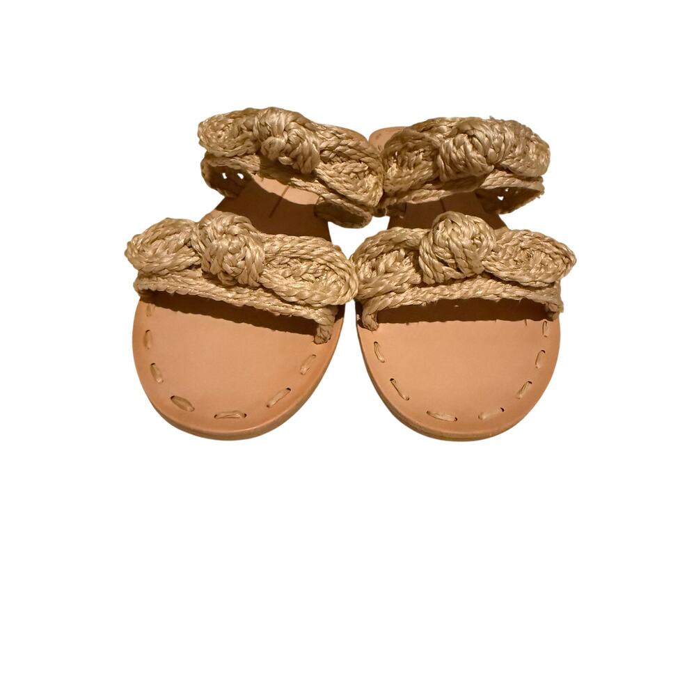NWT Dolce Vita Dinah Light Natural Woven Raffia Bow Slide Sandals Sz. 8 - Picture 7 of 8